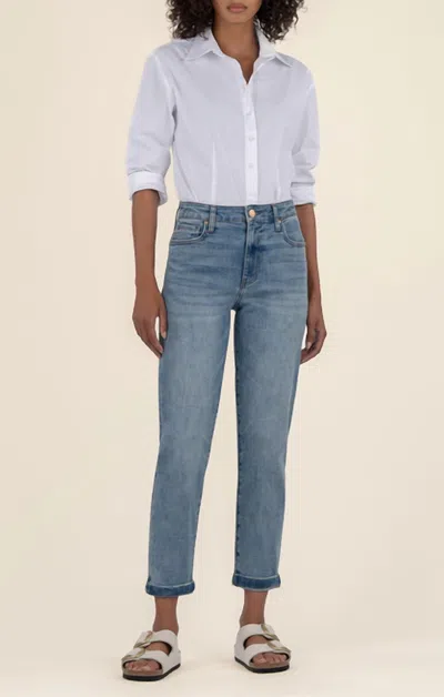 Kut From The Kloth Sienna Baggy Boyfriend Cropped Jeans In Honesty In Blue