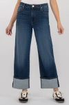 Kut From The Kloth Sienna Cuffed High Waist Relaxed Straight Leg Jeans In Blue