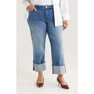 Kut From The Kloth Sienna Cuffed High Waist Wide Leg Jeans In Blue