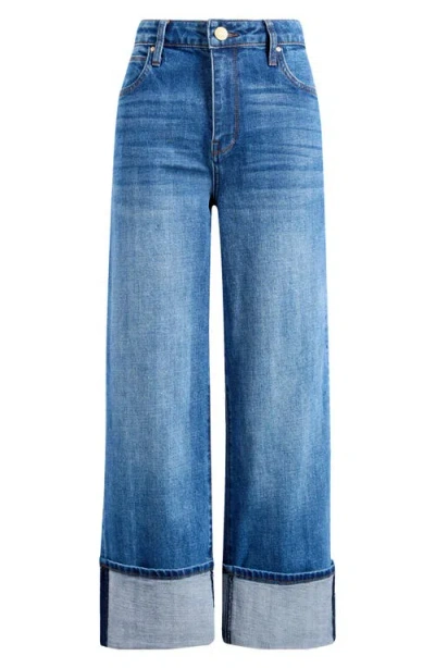 Kut From The Kloth Sienna Cuffed High Waist Wide Leg Jeans In Alert