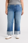 Kut From The Kloth Sienna Cuffed High Waist Wide Leg Jeans In Blue
