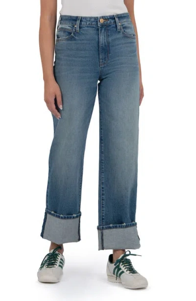 KUT FROM THE KLOTH KUT FROM THE KLOTH SIENNA CUFFED HIGH WAIST WIDE LEG JEANS