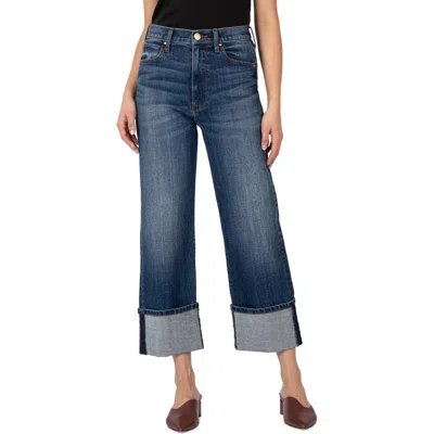 Kut From The Kloth Sienna Cuffed High Waist Wide Leg Jeans In Unspeakable