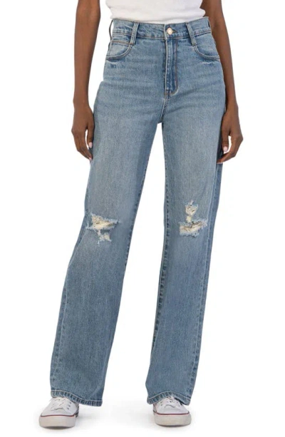 Kut From The Kloth Sienna Distressed High Waist Wide Leg Jeans In Formed