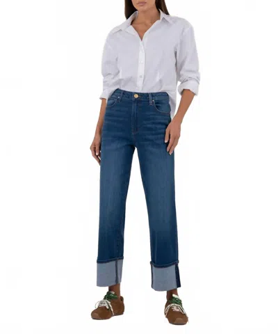 Kut From The Kloth Sienna High Rise Straight Leg Jeans In Admire In Blue