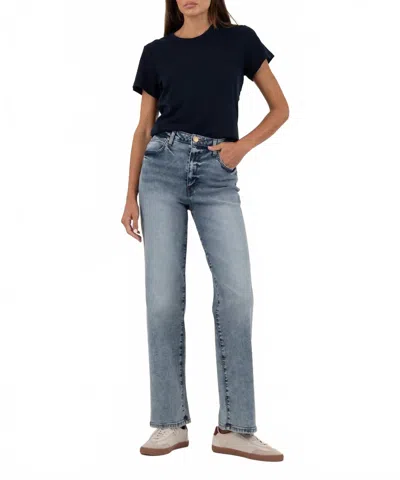 Kut From The Kloth Sienna High Rise Straight Leg Jeans In Med Wash In Blue
