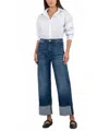 Kut From The Kloth Sienna High Rise Leg Roll Jean In Unspeakable In Blue
