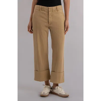 Kut From The Kloth Sienna High Waist Relaxed Straight Leg Twill Pants In Brown
