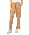 Kut From The Kloth Sienna Linen Cargo Drawstring Pants In Oatmeal In Brown