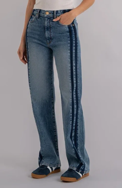 Kut From The Kloth Sienna Side Stripe High Waist Straight Leg Jeans In Blue