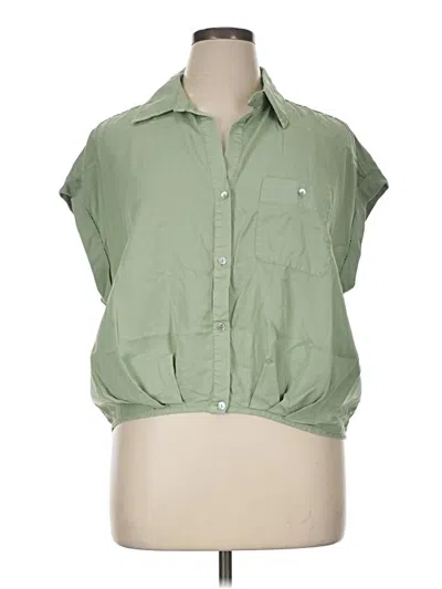 Pre-owned Kut From The Kloth Sleeveless Button Down Shirt In Green