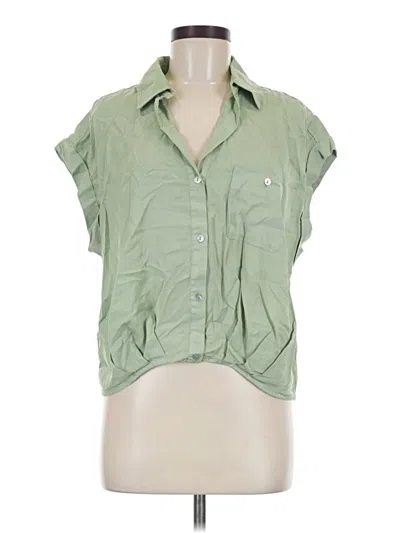 Pre-owned Kut From The Kloth Sleeveless Button Down Shirt In Green