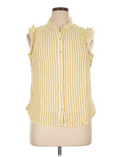 Kut From The Kloth Sleeveless Button Down Shirt In Yellow