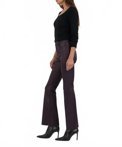 Kut From The Kloth Stella Coated High Rise Flare Jeans In Sangria In Purple