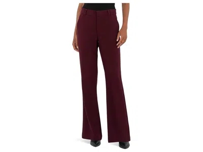 Kut From The Kloth Stella High-rise Flare With Trouser Pockets In Bordeaux In Burgundy