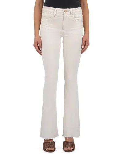 Kut From The Kloth Stella Jeans Women's White Denim Flared Leg Raw Hem Gbo1396