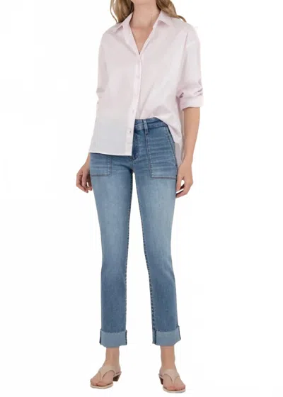 Kut From The Kloth Stevie Crop Straight Leg Jeans In Traditional In Multi