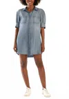 Kut From The Kloth Sylvia Mini Shirt Dress In Blue In Blue