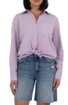 Kut From The Kloth Texture Stripe Cotton Button-up Shirt In Purple