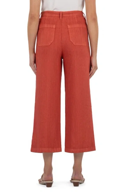 Kut From The Kloth Topaz High Waist Crop Wide Leg Linen Blend Pants
