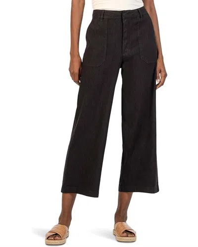 Kut From The Kloth Topaz Linen High Rise Wide Leg Pants In Black