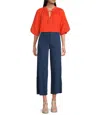 Kut From The Kloth Topaz Linen High Rise Wide Leg Pants In Ocean Blue In Blue