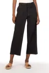 Kut From The Kloth Topaz High Waist Crop Wide Leg Linen Blend Pants In Black