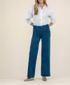 Kut From The Kloth Velvet High Rise Wide Flare Pant In Teal In Blue