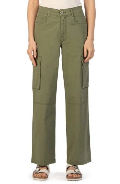 Kut From The Kloth Wide Leg Cargo Pants In Olive