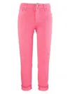 Kut From The Kloth Women's Amy Crop Straight Leg-roll Up In Sugar Coral In Pink