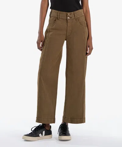 Kut From The Kloth Women's Charlotte High Rise Wide Leg Pants In Dark Olive In Brown