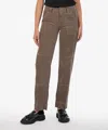 Kut From The Kloth Elizabeth High Waist Ankle Straight Leg Corduroy Pants In Brown