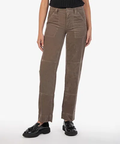 Kut From The Kloth Women's Elizabeth Corduroy Pant In Almond In Pink