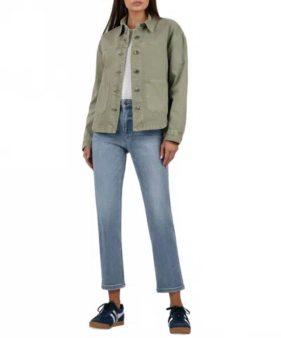 Kut From The Kloth Women's Ellie Denim Jacket In Sage Green