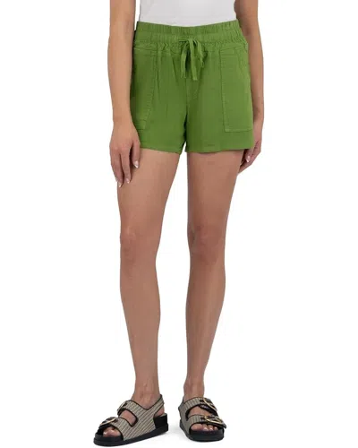 Kut From The Kloth Women's  Katana Shorts Green Flat Front Drawstring Ddr2701