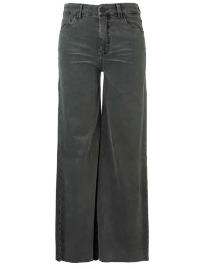 Kut From The Kloth Women's Meg High Rise Fab Ab Wide Leg Raw Hem Jeans In Pewter Green In Gray