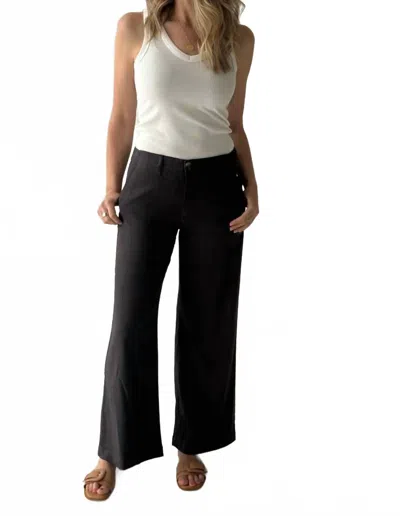 Kut From The Kloth Women's Meg Linen Wide Leg Pant In Charcoal In Gray