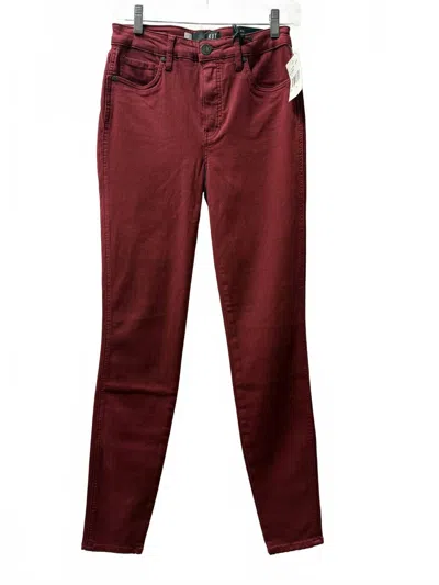 Kut From The Kloth Women's Mia High Rise Fab Ab Jean In Bordeaux In Burgundy