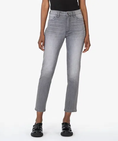 Kut From The Kloth Women's Reese High Rise Fab Ab Ankle Straight Regular Hem In Gray