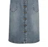 KUT FROM THE KLOTH WOMEN'S ROSE BUTTON FRONT SKIRT IN DENIM