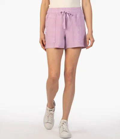 Kut From The Kloth Women's Smocked Waste Short In Purple In Pink