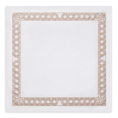 Kutnia Anatolia Scroll Border Embroidered Napkin, Set Of 4 In Neutral