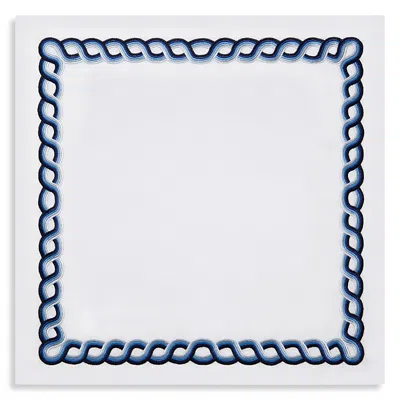 Kutnia Bodrum Ropework Embroidered Napkins, Set Of 4 In White
