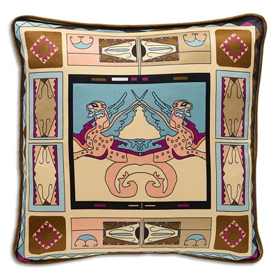 Kutnia Zeugma Mosaic Printed Silk Throw Pillow In Multi