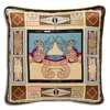 Kutnia Zeugma Silk Printed Decorative Pillow, 18x 18 In Gold