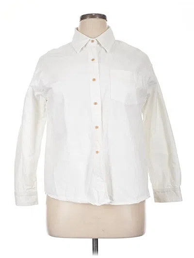 Pre-owned Kutting Weight Long Sleeve Button Down Shirt In White