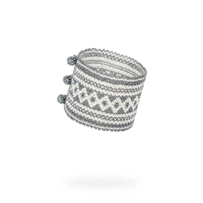Kuu Women's Bracelet - Gray Metallic Crystal, Silver