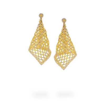 Kuu Women's Gold / Silver Net Earrings - Gold, Platinum