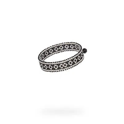 Kuu Women's Mini Bracelet - Black Crystal, Silver In Gray