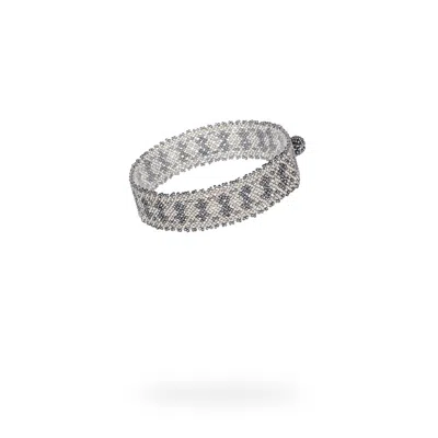 Kuu Women's Mini Bracelet - Gray Metallic Crystal, Platinum